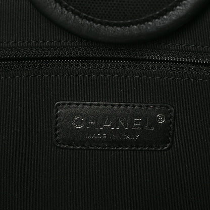 Chanel Canvas Calfskin Striped Large Deauville Tote Black White 8 of 10