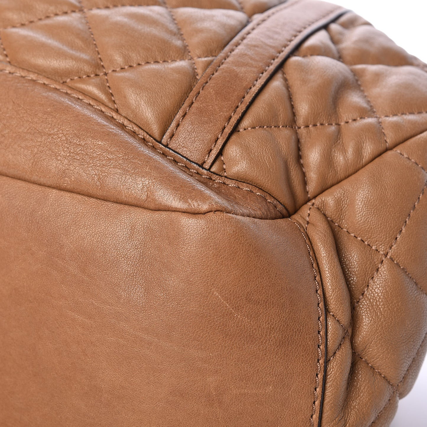 Lambskin Quilted Enmore Tote Brown