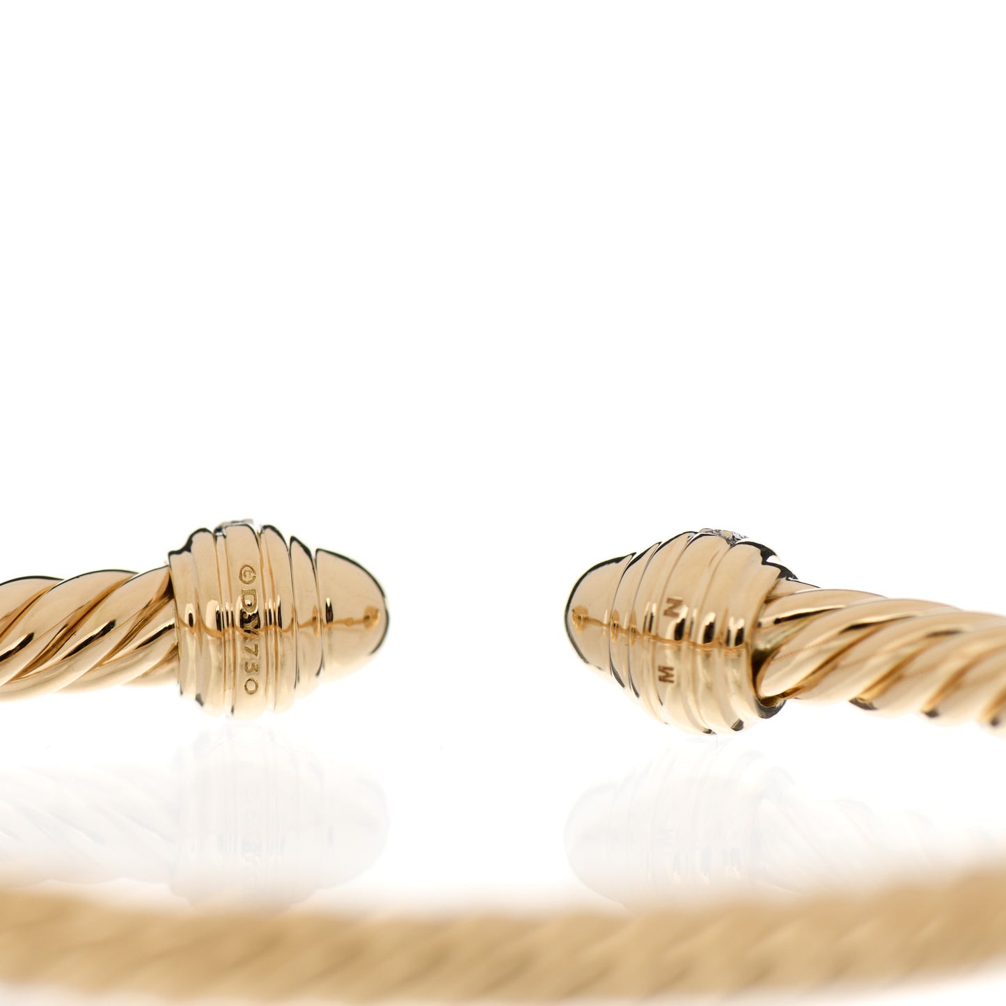 18K Yellow Gold Diamond 5mm Cable Classics Dome Bracelet