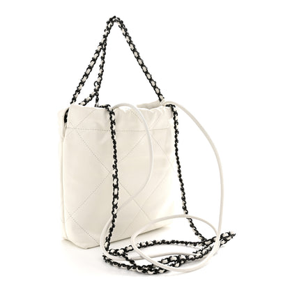 Chanel Shiny Calfskin Quilted Mini Chanel 22 White Black 3 of 11
