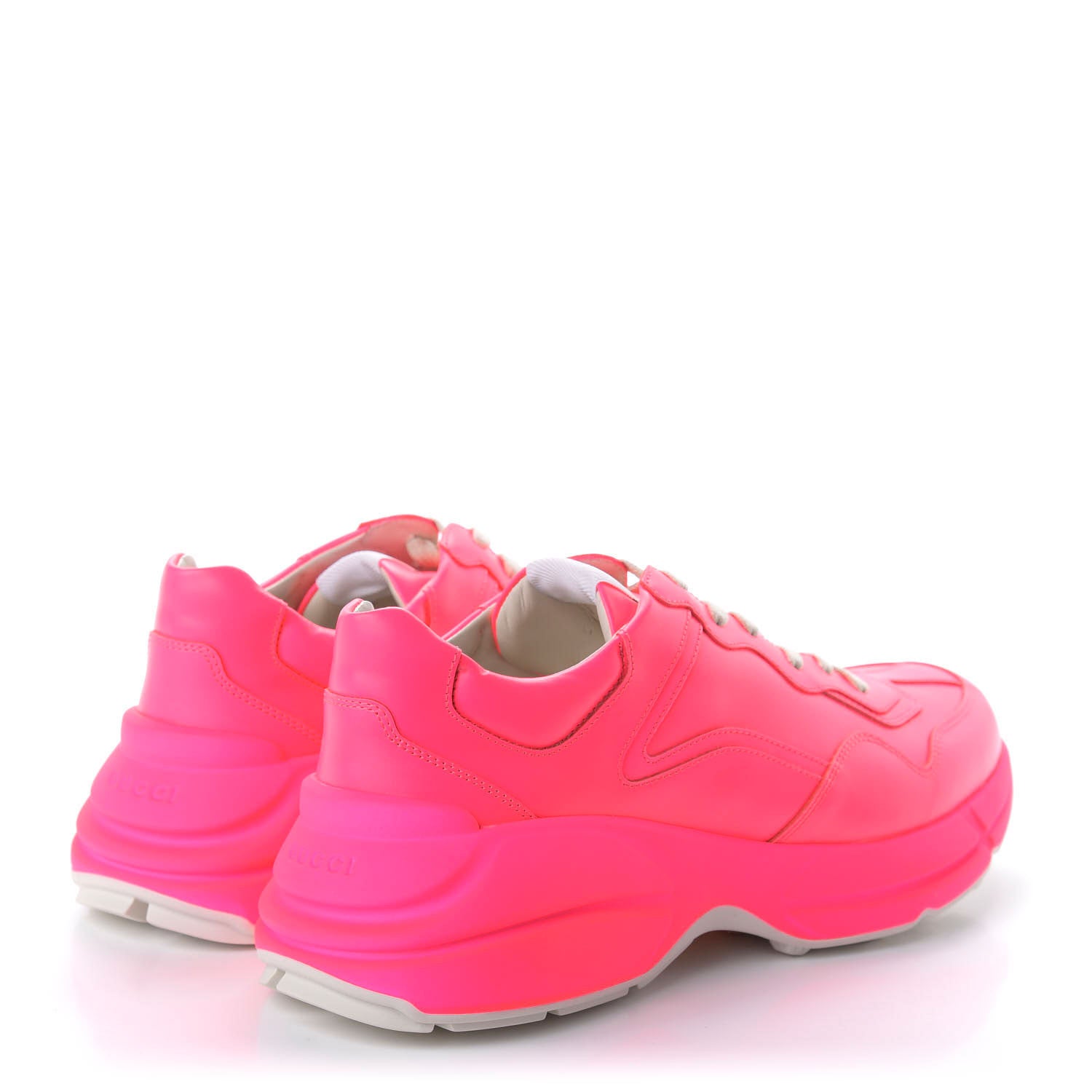 Gucci Calfskin Mens Rhyton Sneakers 9 Fuxia Fluo 4 of 10