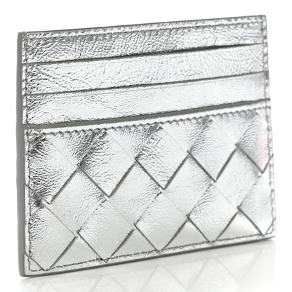 Bottega Veneta Metallic Nappa Intrecciato Card Holder Silver 3 of 8