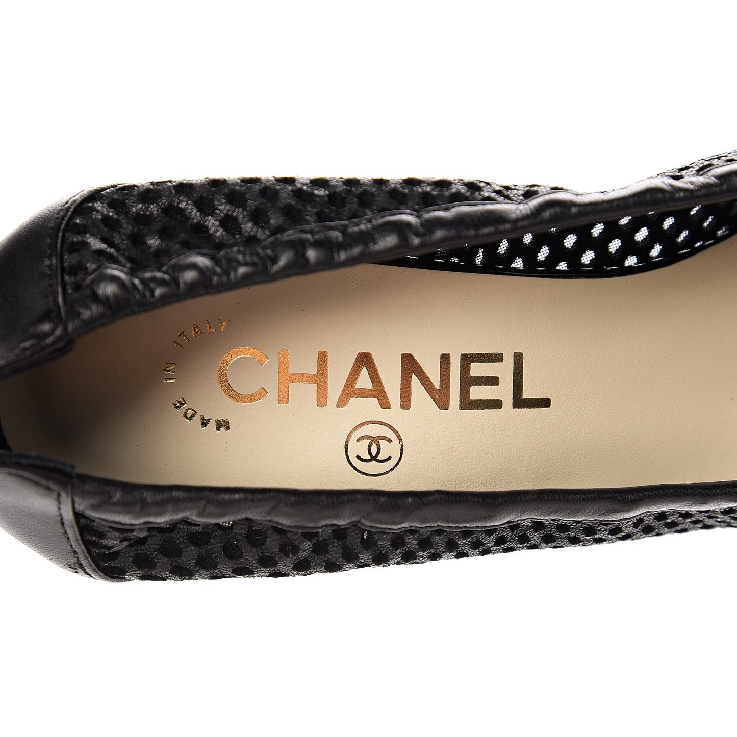 Mesh CC Pearl Pumps 38 Black