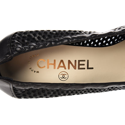 Chanel Mesh CC Pearl Pumps 38 Black 6 of 10