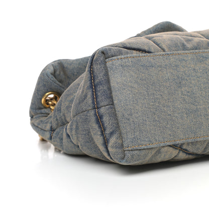 Saint Laurent Denim Quilted Small Loulou Puffer Monogram Chain Satchel Blue Cinnamon 7 of 8