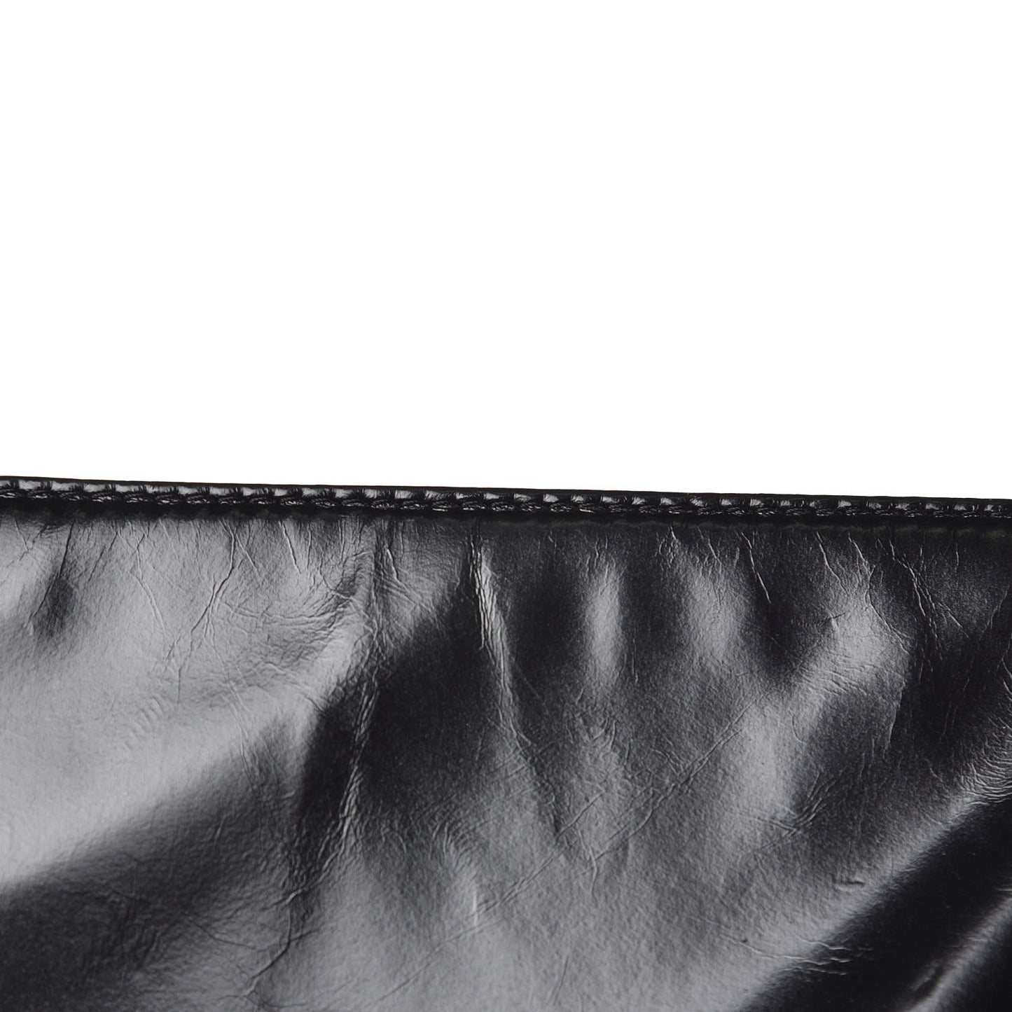 Glazed Calfskin Quilted Large Boy Flap Black