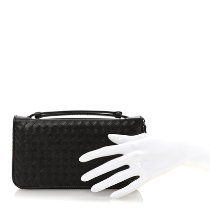 Bottega Veneta Nappa Intrecciato Travel Organizer Wallet Ebano 2 of 7