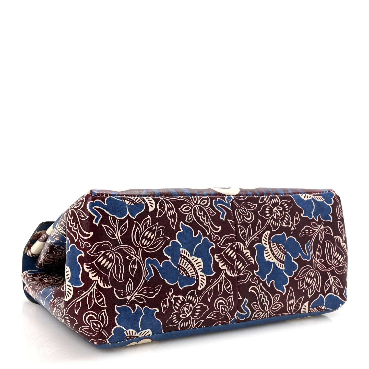 Calfskin Mime Print Single Handle Bag Blue