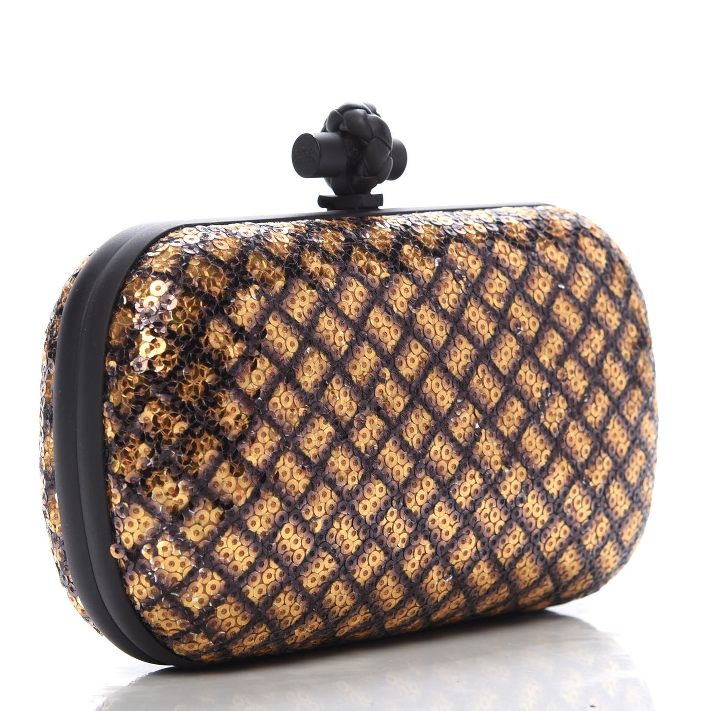 Metallic Paillettes Sequin Intrecciato Knot Clutch