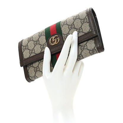 Gucci GG Supreme Monogram Web Ophidia Continental Wallet Brown 2 of 7