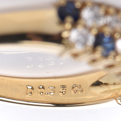 Mikimoto 18K Yellow Gold Diamond Sapphire Band Ring 48 4.5 5 of 7