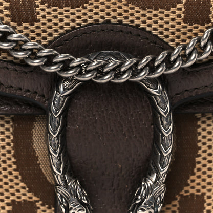 Gucci Monogram Jumbo GG Textured Dollar Calfskin Super Mini Dionysus Shoulder Bag Camel Ebony New Acero 8 of 10