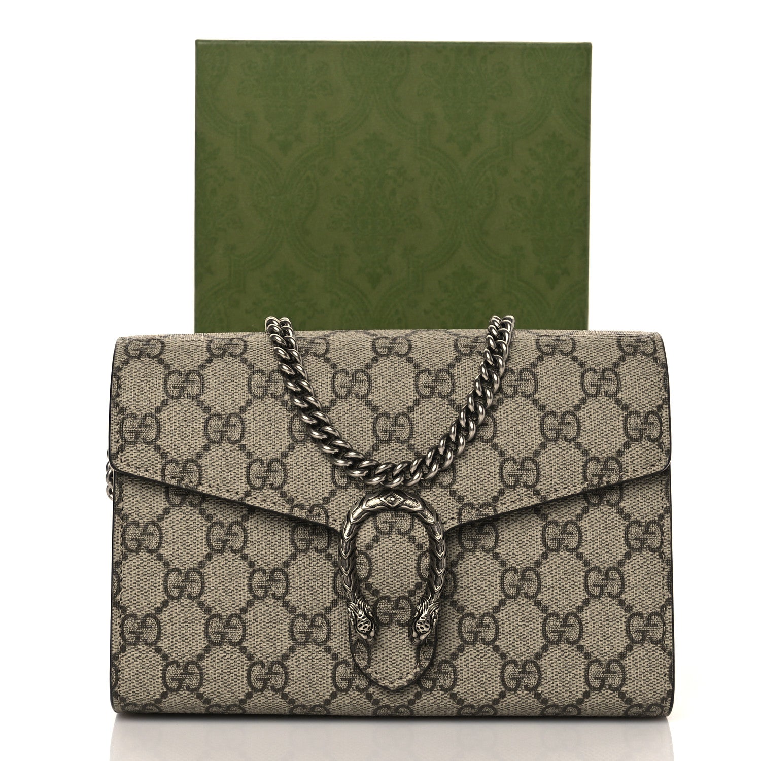 Gucci GG Supreme Monogram Mini Dionysus Chain Wallet Beige Taupe 10 of 10