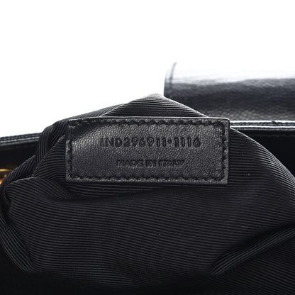 Saint Laurent Grain De Poudre Matelasse Chevron Monogram Shopping Bag Black 8 of 13