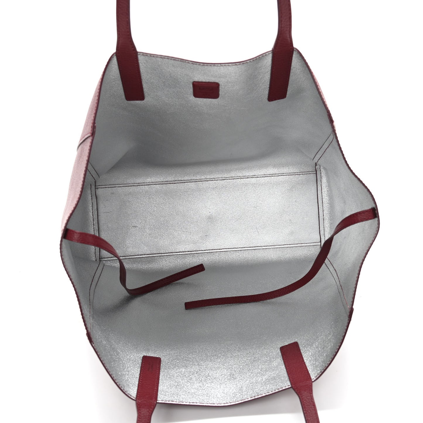 Grained Calfskin Medium Reversible Wandel Tote Ruby Tan