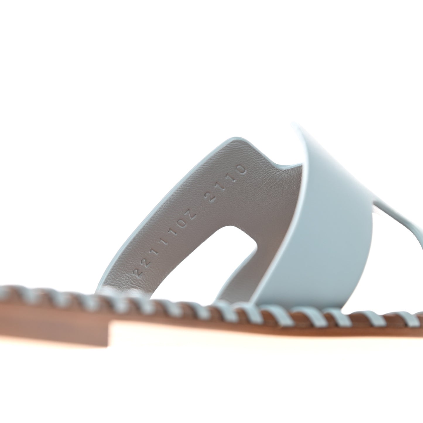 Box Calfskin Braided Oran Sandals 36.5 Vert D'Eau