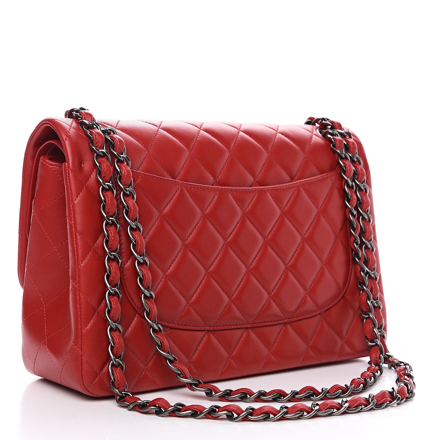 Chanel Lambskin Quilted Jumbo Double Flap Red 2 of 11