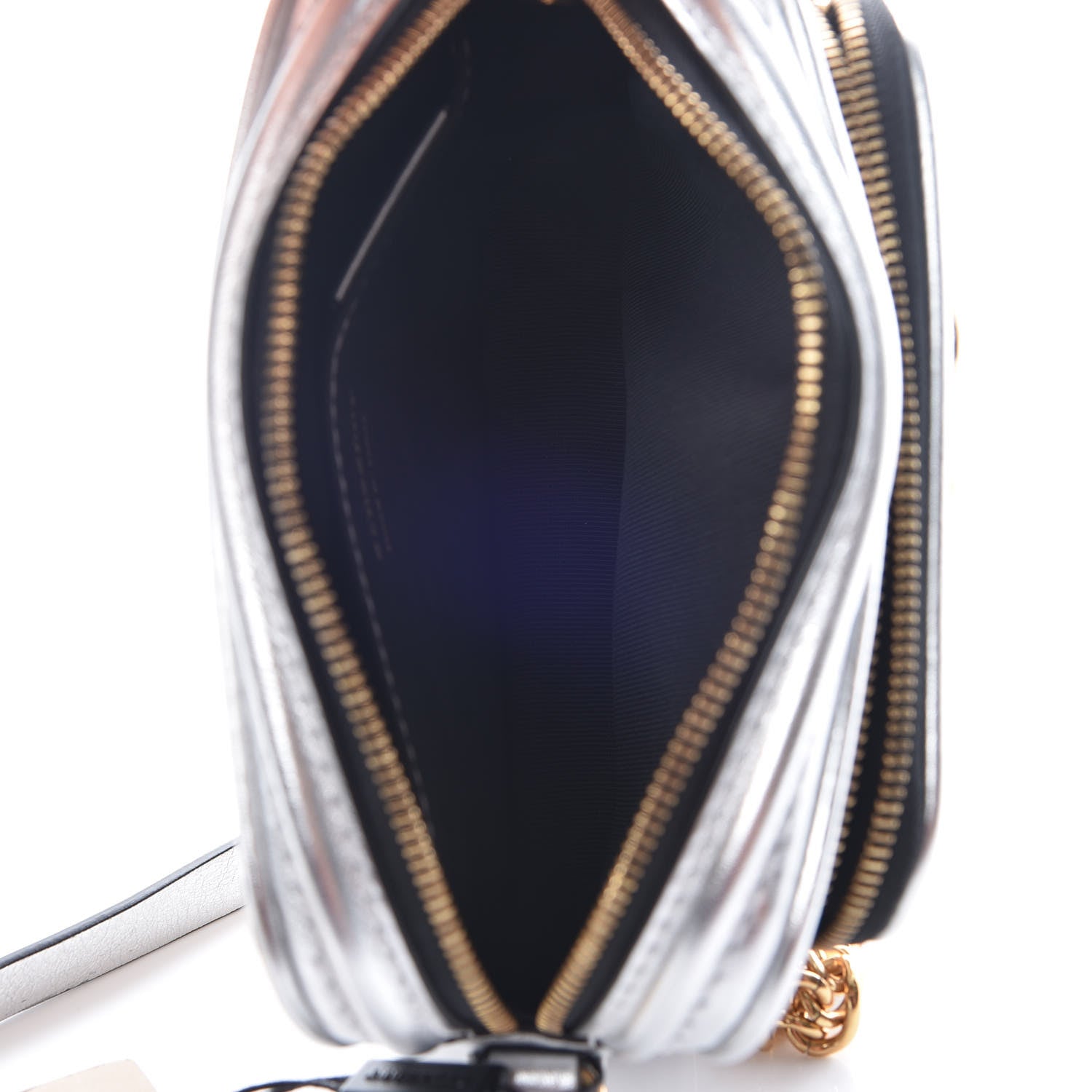 Burberry Smooth Calfskin 1983 Knight Check Link Camera Bag Silver 7 of 10