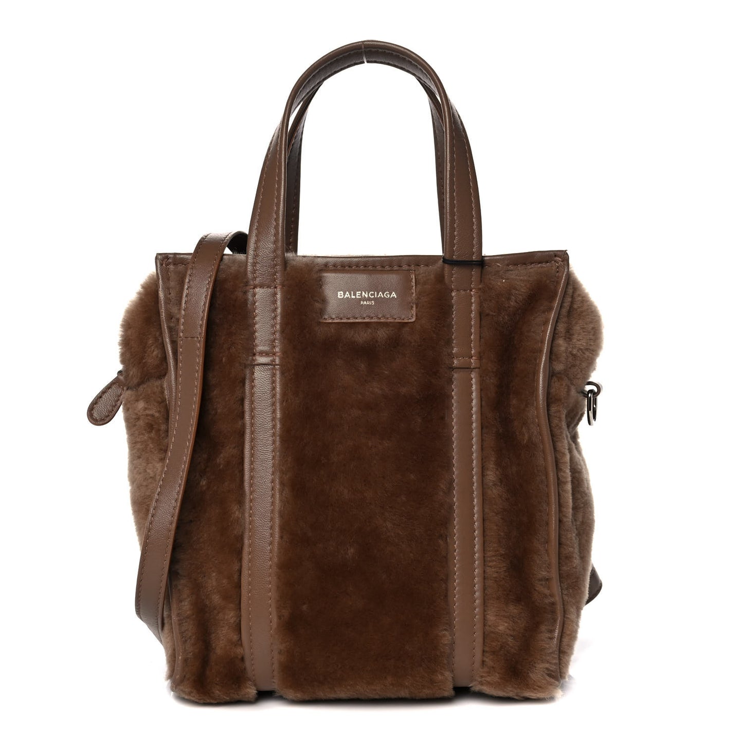 Shearling XS Bazar Shopper Tote Beige