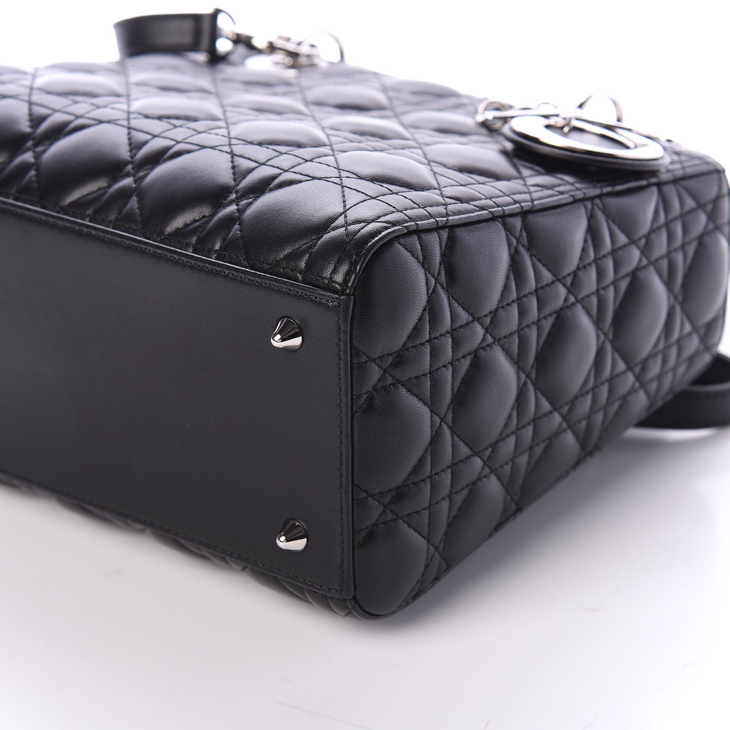 Christian Dior Lambskin Cannage Medium Lady Dior Black 8 of 8