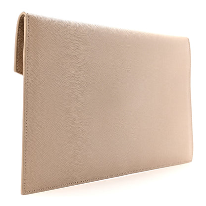 Saint Laurent Grain De Poudre Uptown Pouch Dark Beige 3 of 12