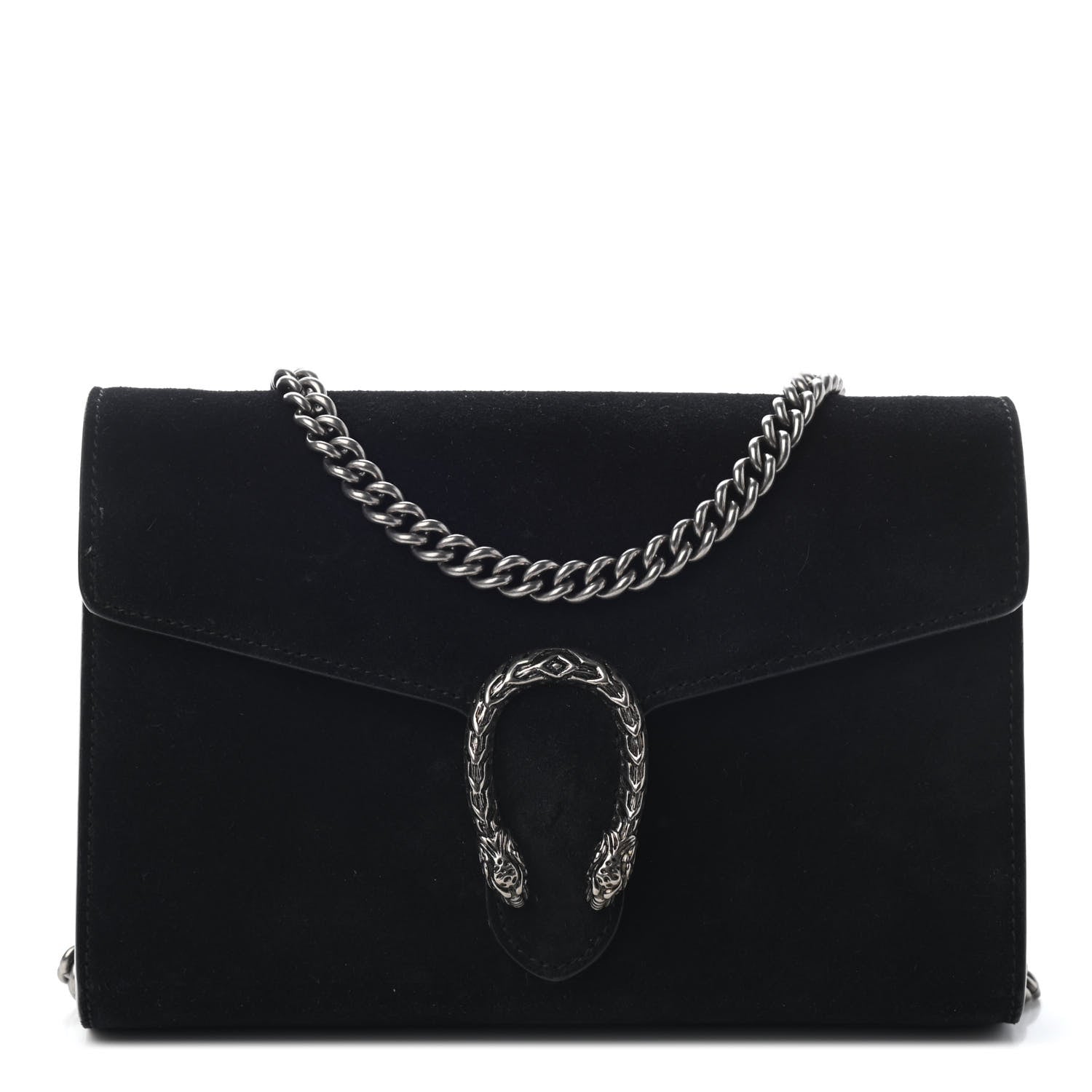 Gucci Suede Mini Dionysus Chain Wallet Black 1 of 8
