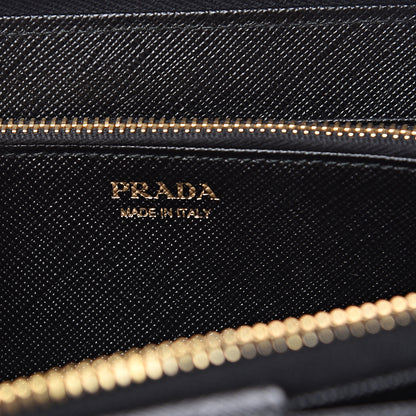 Prada Saffiano Metal Zip Around Wallet Black 6 of 6