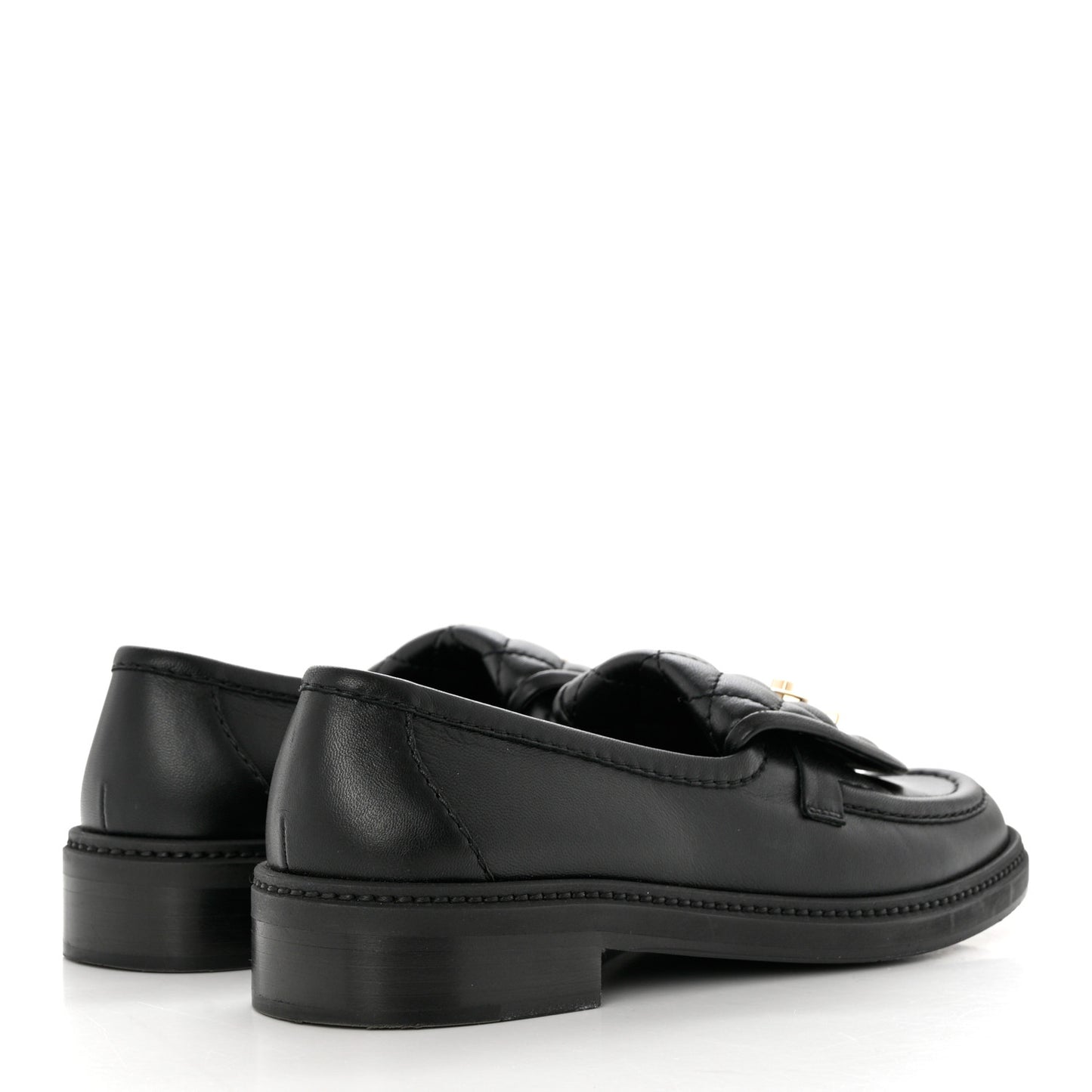 Lambskin Quilted CC Turnlock Loafers 38 Black