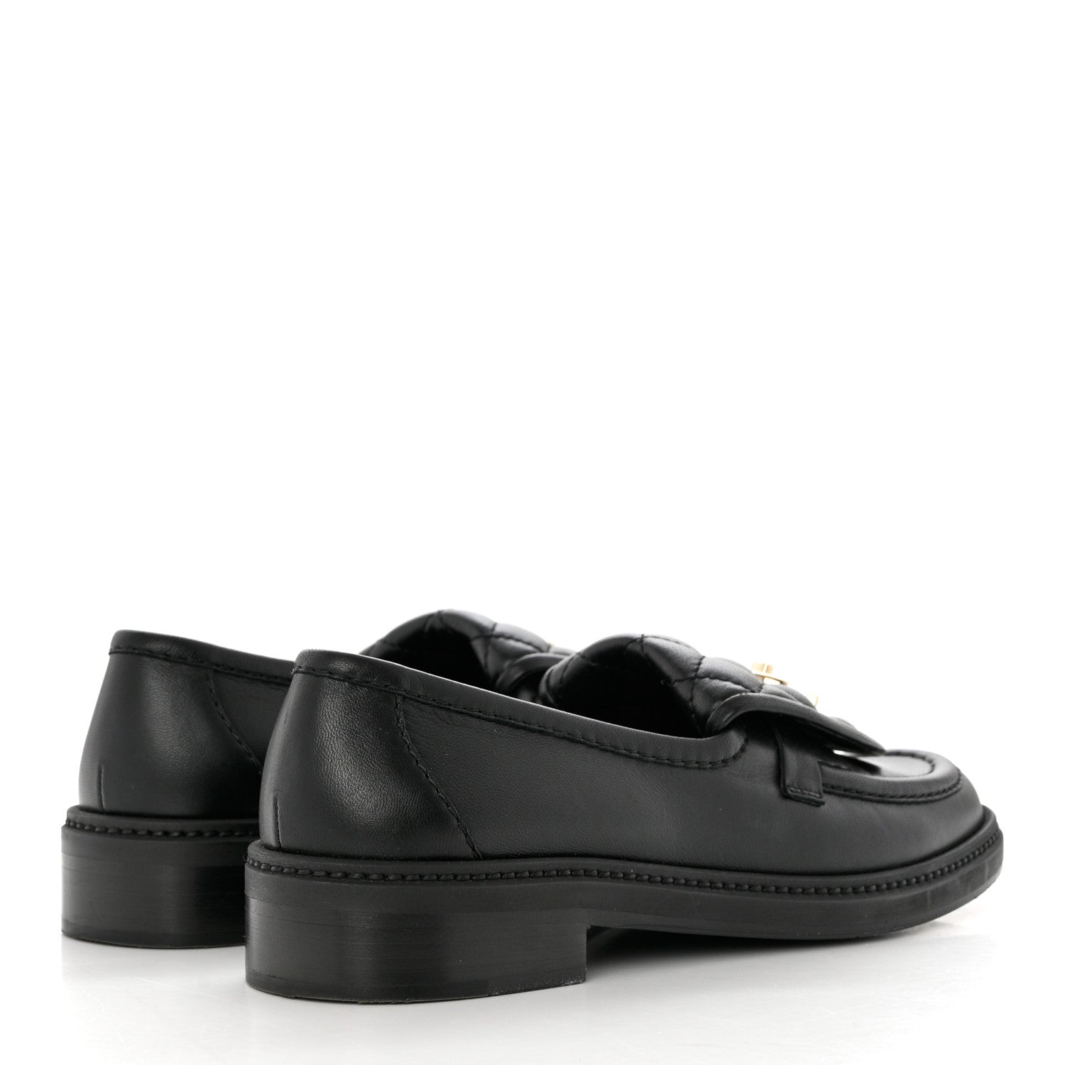 Chanel Lambskin Quilted CC Turnlock Loafers 38 Black 4 of 9