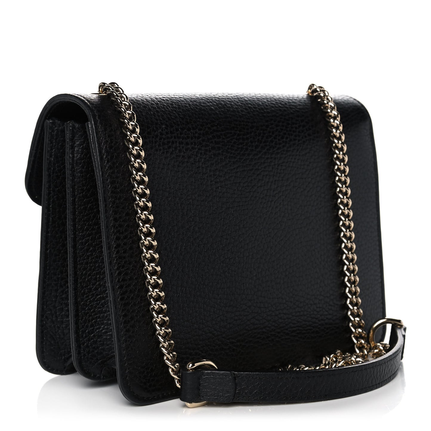 Dollar Calfskin Small Interlocking G Shoulder Bag Black