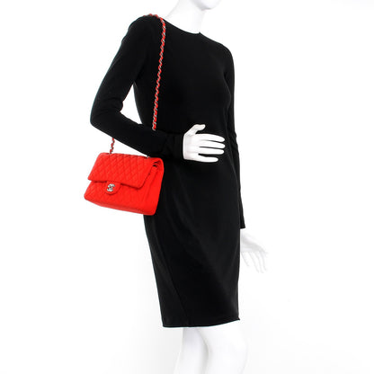 Chanel Jersey Quilted Medium Double Flap Red 2 of 9