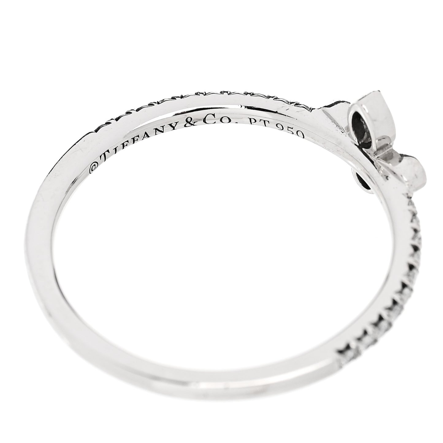 Platinum Diamond Fleur de Lis Band Ring 54 6.75