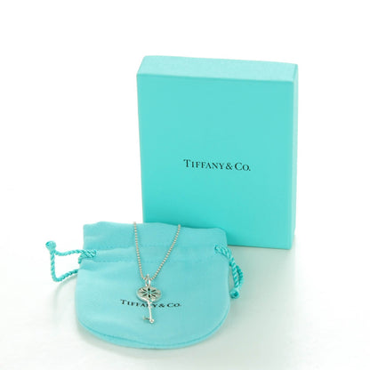 Tiffany Sterling Silver Diamond Small Daisy Key Pendant Necklace 6 of 6