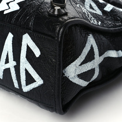 Balenciaga Agneau Classic Hardware Graffiti All Over S City Black 10 of 10
