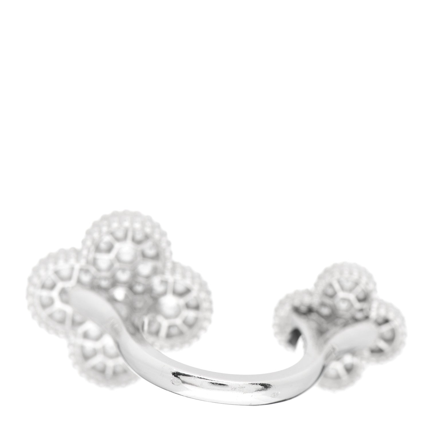 Van Cleef & Arpels 18K White Gold Diamond Magic Alhambra Between the Finger Ring 53 6.25 3 of 5