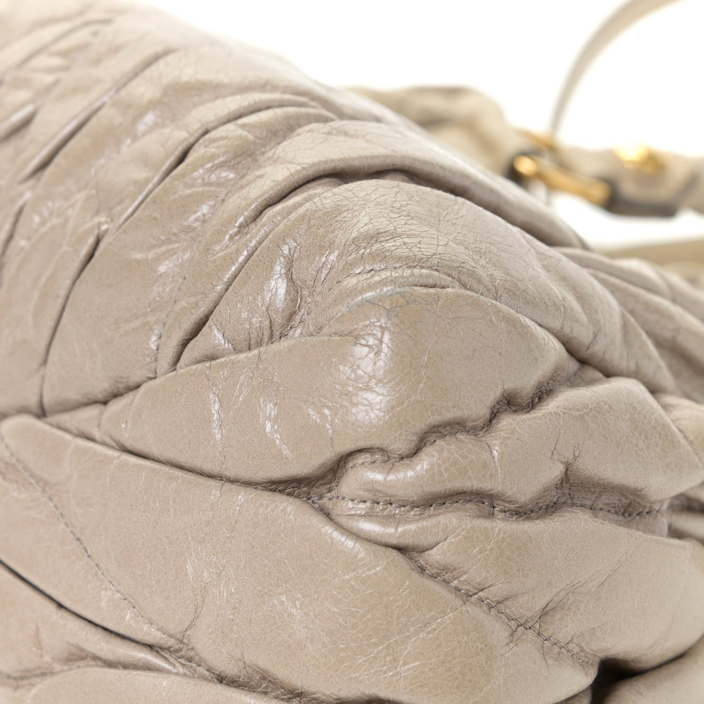 Nappa Matelasse Top Handle Satchel Fumo