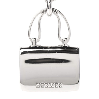 Hermes 18K White Gold Diamond Constance Amulettes Pendant Necklace 4 of 6