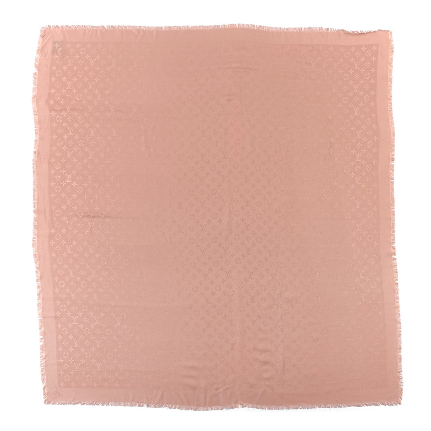 Silk Wool Monogram Shawl Rose