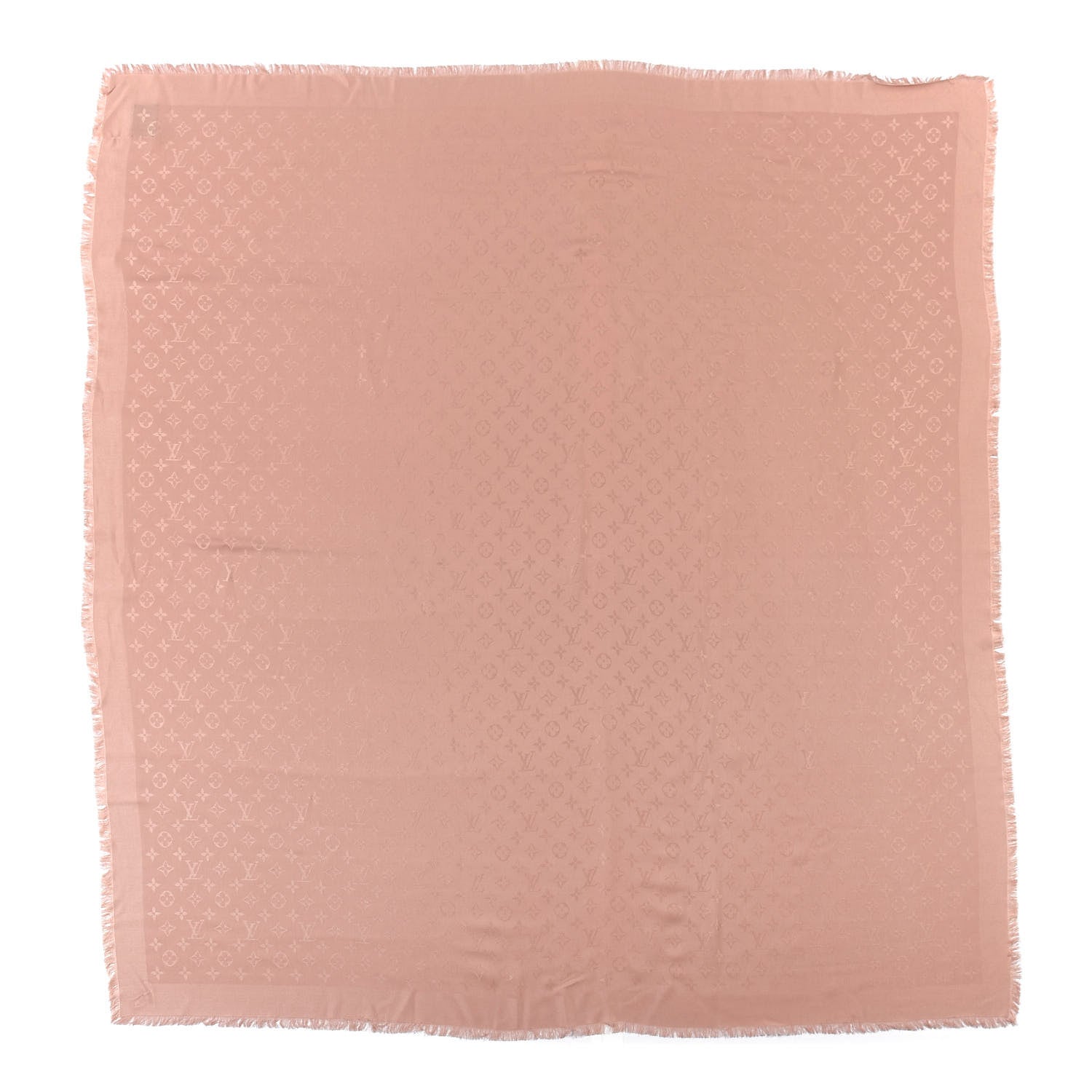 Louis Vuitton Silk Wool Monogram Shawl Rose 1 of 4