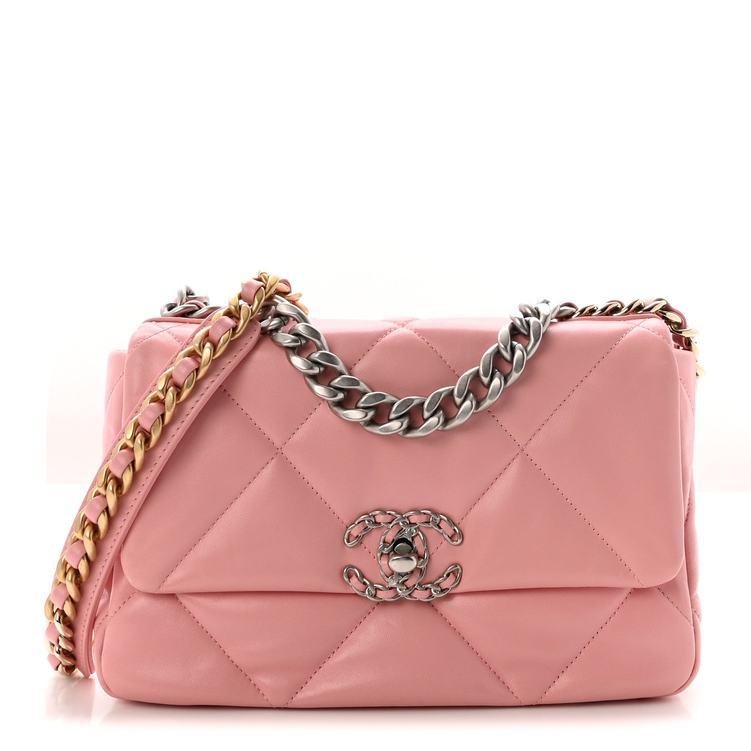 Chanel Lambskin Quilted Medium Chanel 19 Flap Light Pink 1 of 10