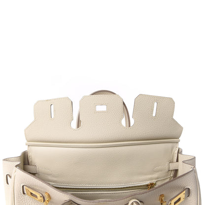 Hermes Taurillon Clemence Birkin 25 Craie 17 of 33