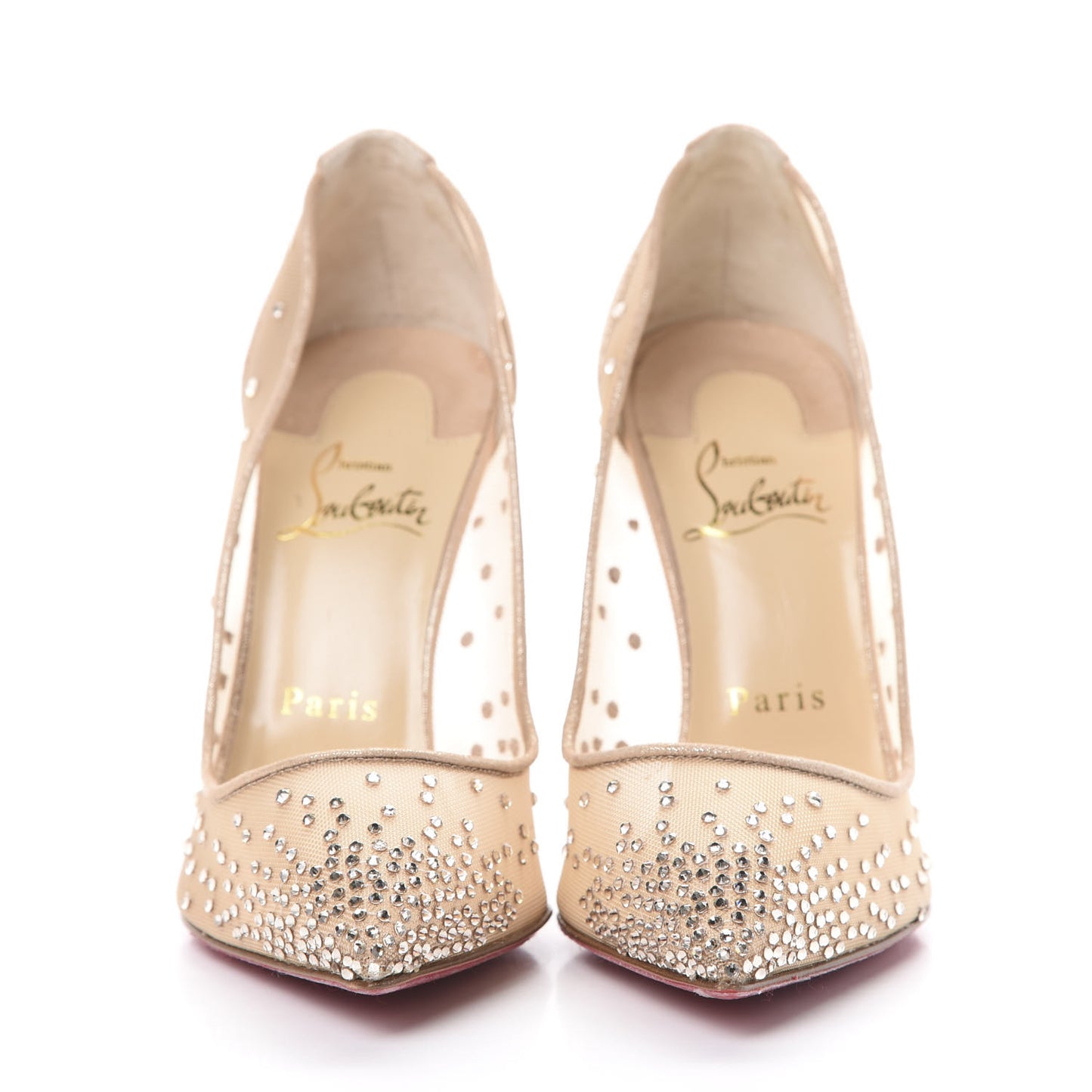 Suede Silk Crystal Strass Follies 100 Pumps 37 Light Silk