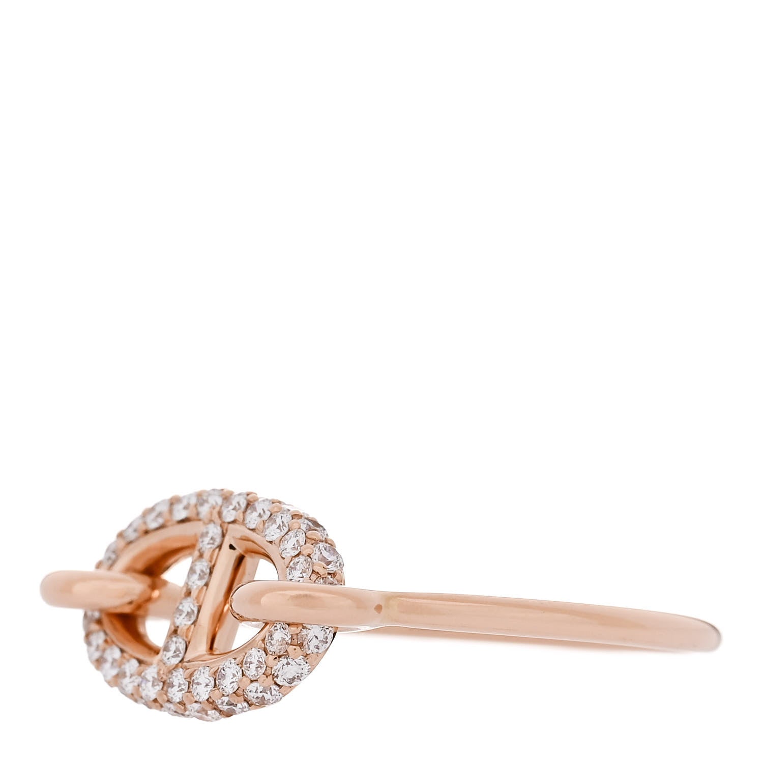 Hermes 18K Rose Gold Diamond Farandole Ring 58 8.25 3 of 6