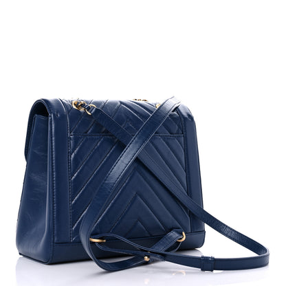 Chanel Aged Calfskin Chevron Quilted Backpack Navy 3 of 13