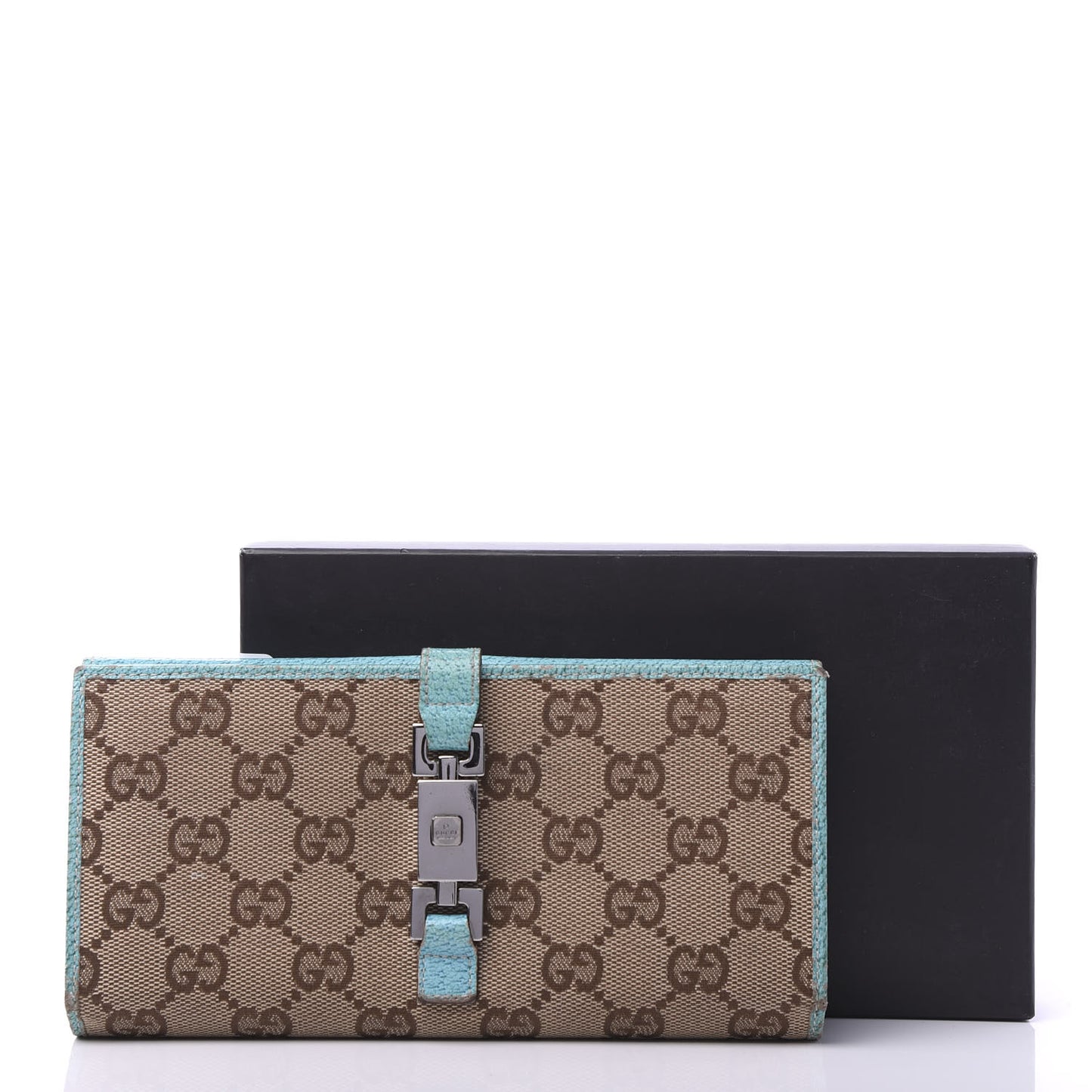 Monogram Calfskin Blake Continental Wallet Turquoise