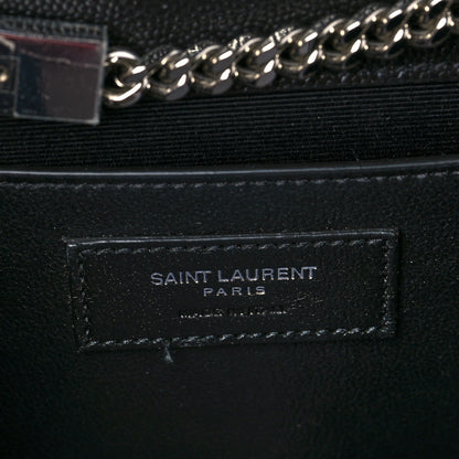 Saint Laurent Grain De Poudre Medium Classic Monogram Kate Satchel Black 6 of 8