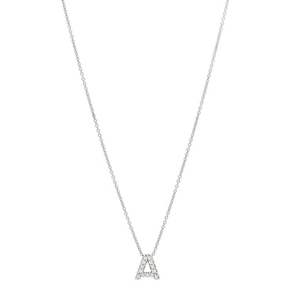 Roberto Coin 18K White Gold Diamond Love Letter A Pendant Necklace 1 of 4