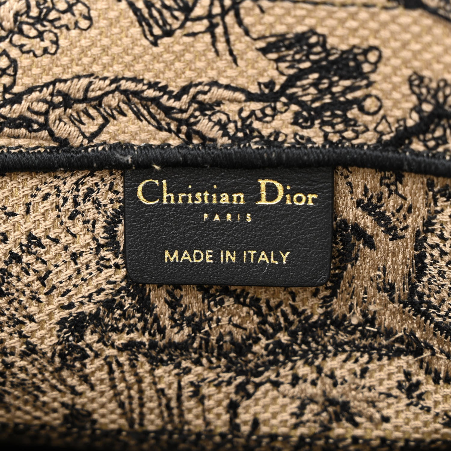 Christian Dior Canvas Embroidered Medium Dioriviera Toile De Jouy Book Tote Black 5 of 10