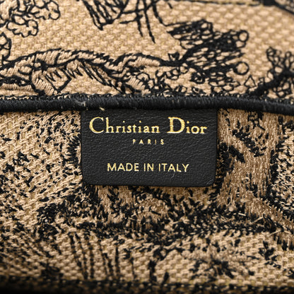 Christian Dior Canvas Embroidered Medium Dioriviera Toile De Jouy Book Tote Black 5 of 10