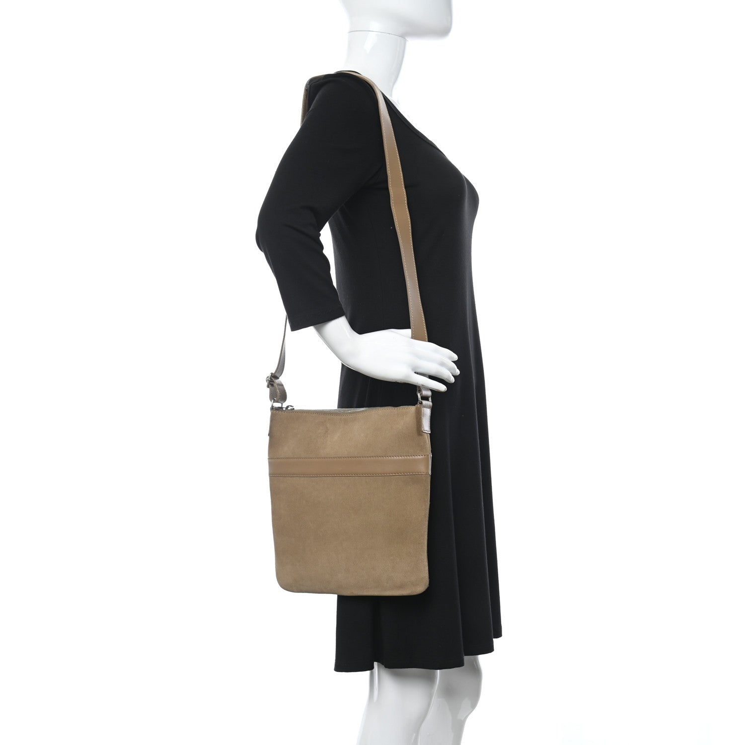 Saint Laurent Suede Crossbody Beige 2 of 12